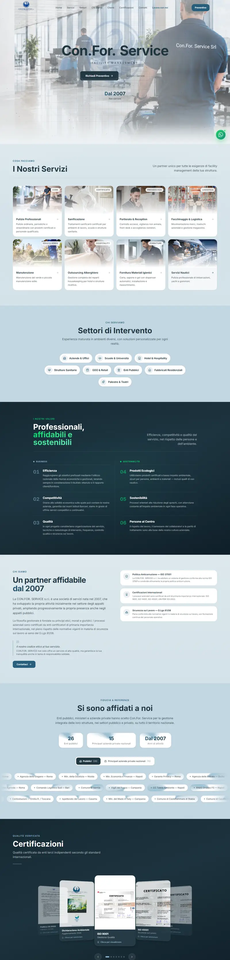 Anteprima del sito di Con.For Facility Management